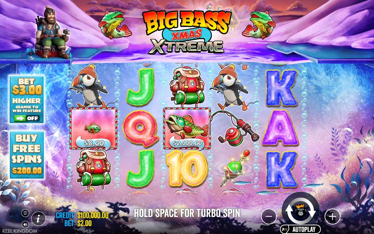Big Bass Xmas Xtreme base game reels