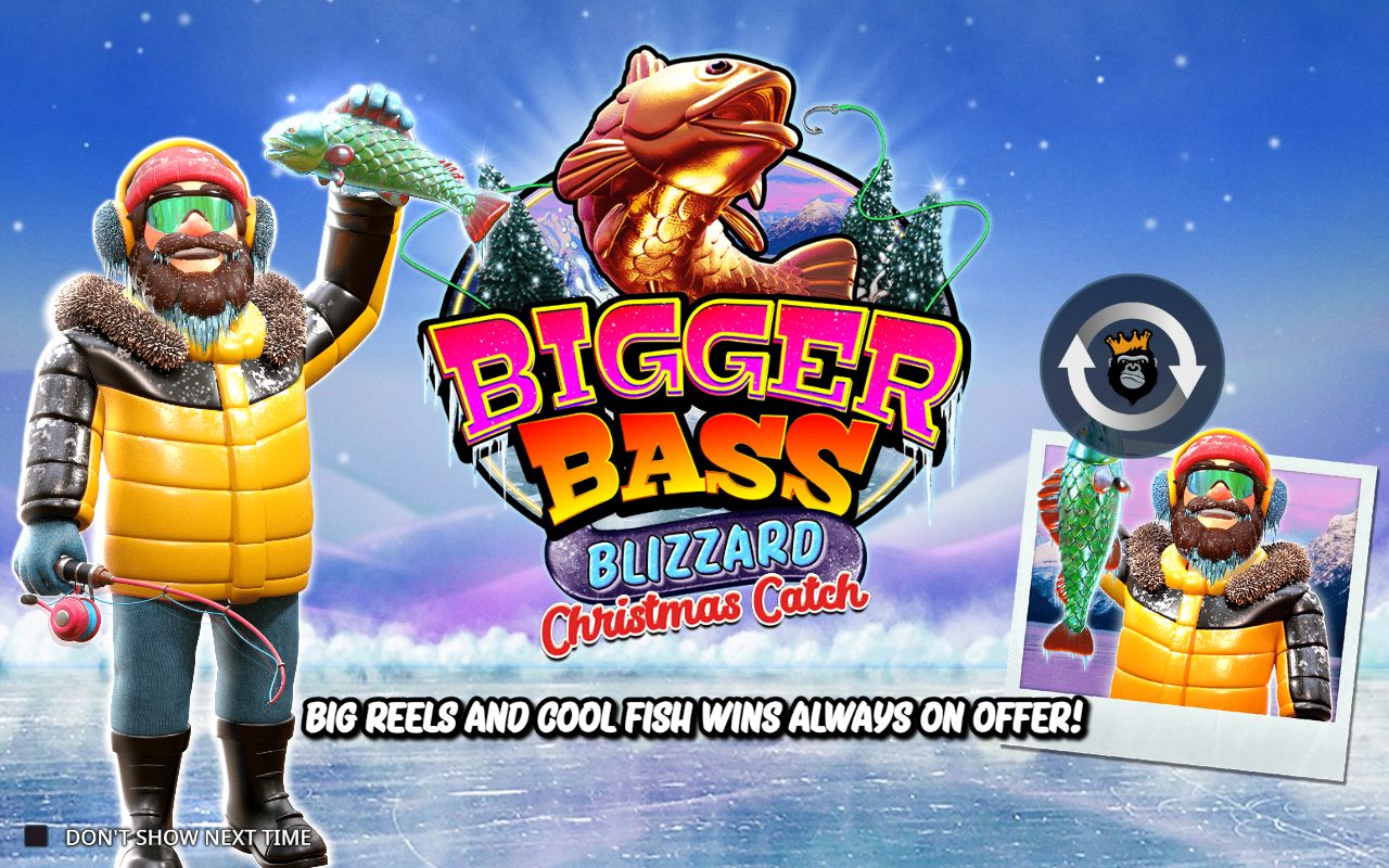 Bigger Bass Blizzard Christmas Catch game lobby / feature intro