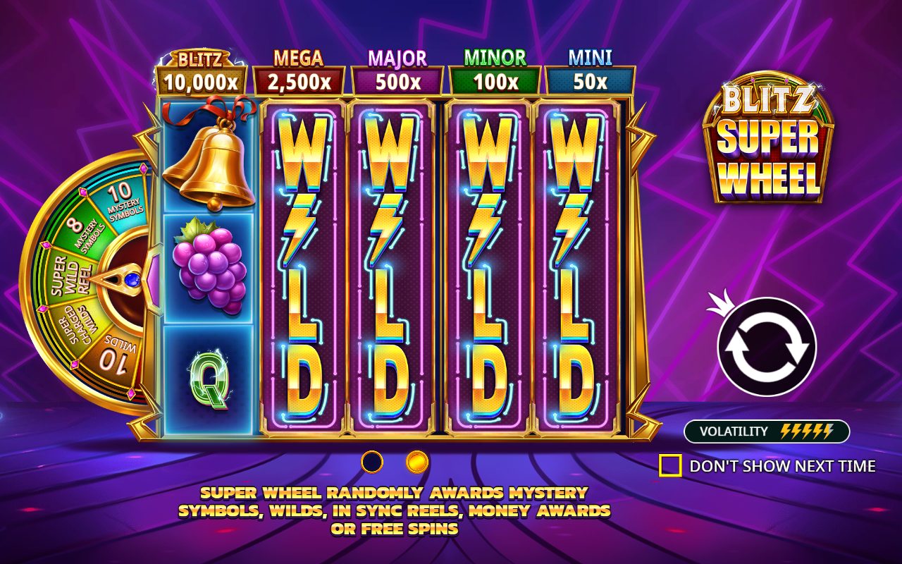 Blitz Super Wheel base game reels