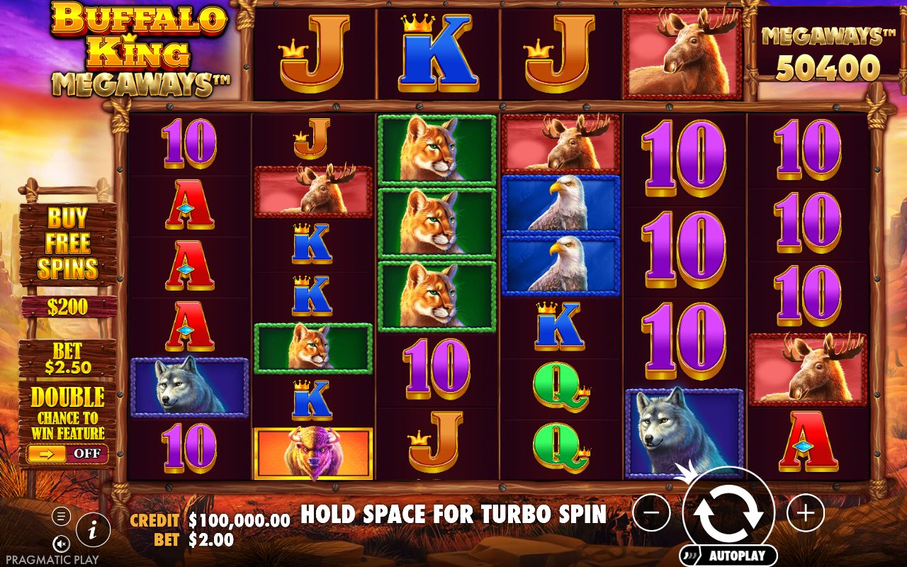 Buffalo King Megaways base game reels