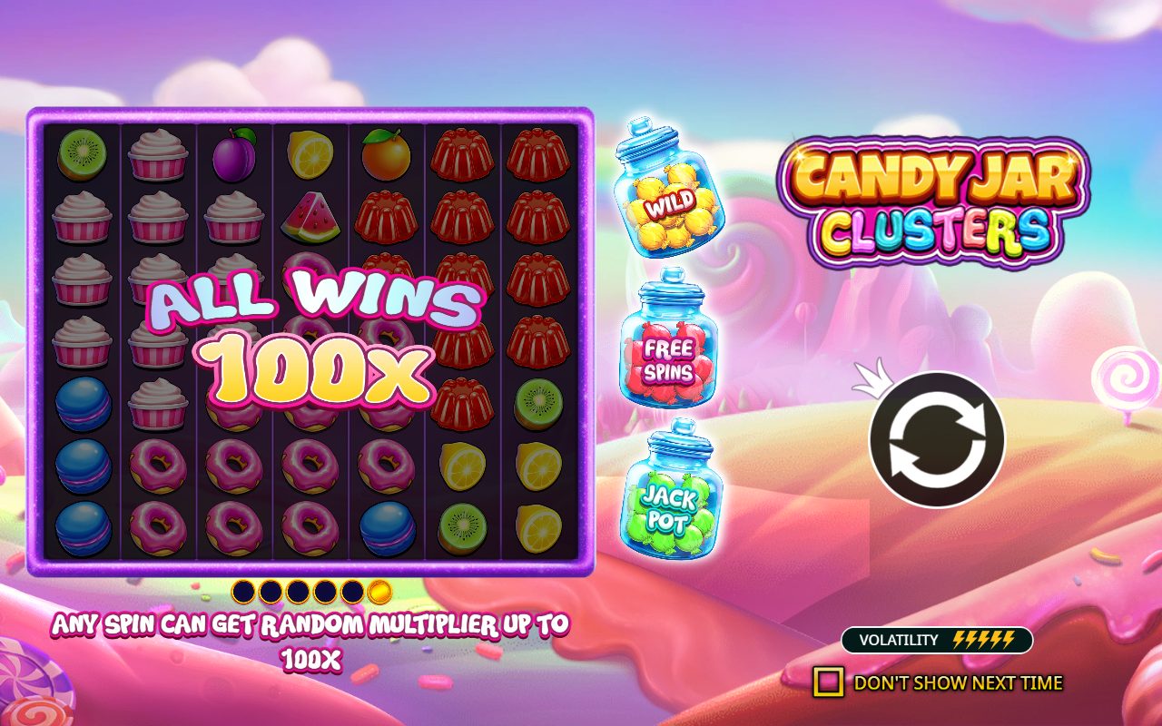 Candy Jar Clusters game lobby / feature intro