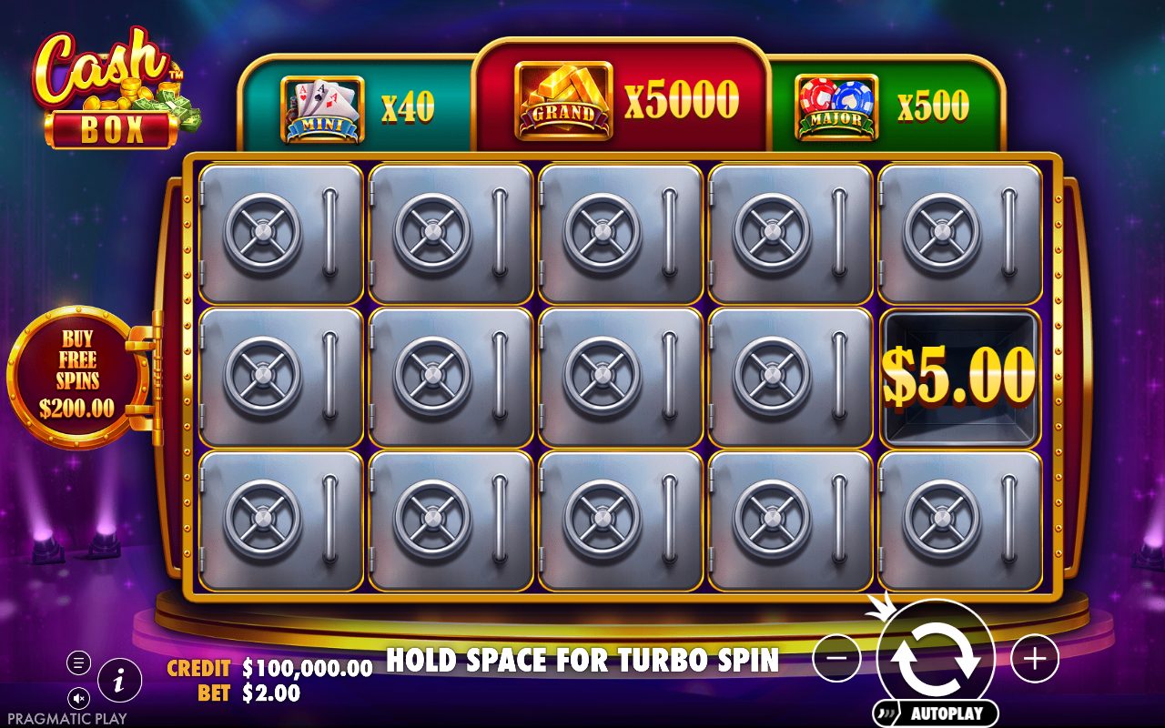 Cash Box game lobby / feature intro