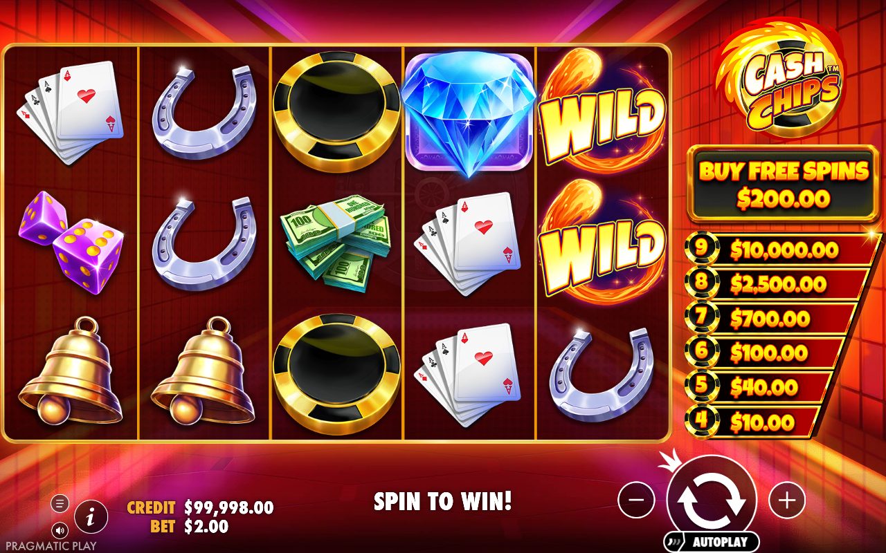 Cash Chips base game reels