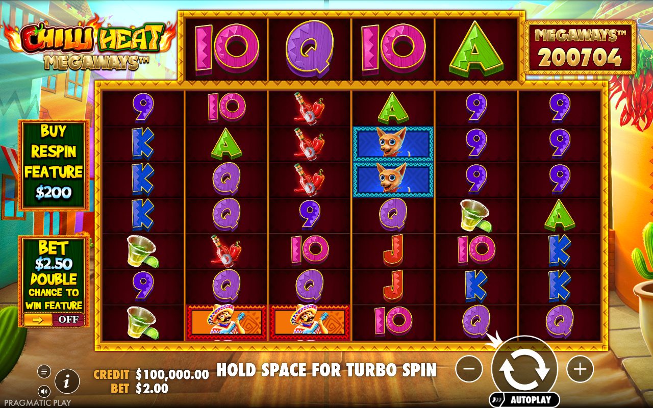 Chilli Heat Megaways base game reels