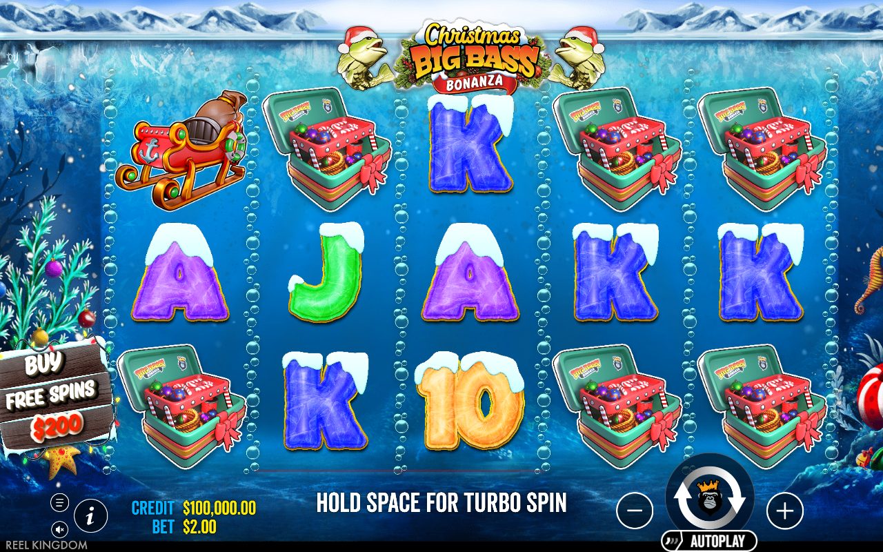 Christmas Big Bass Bonanza game lobby / feature intro