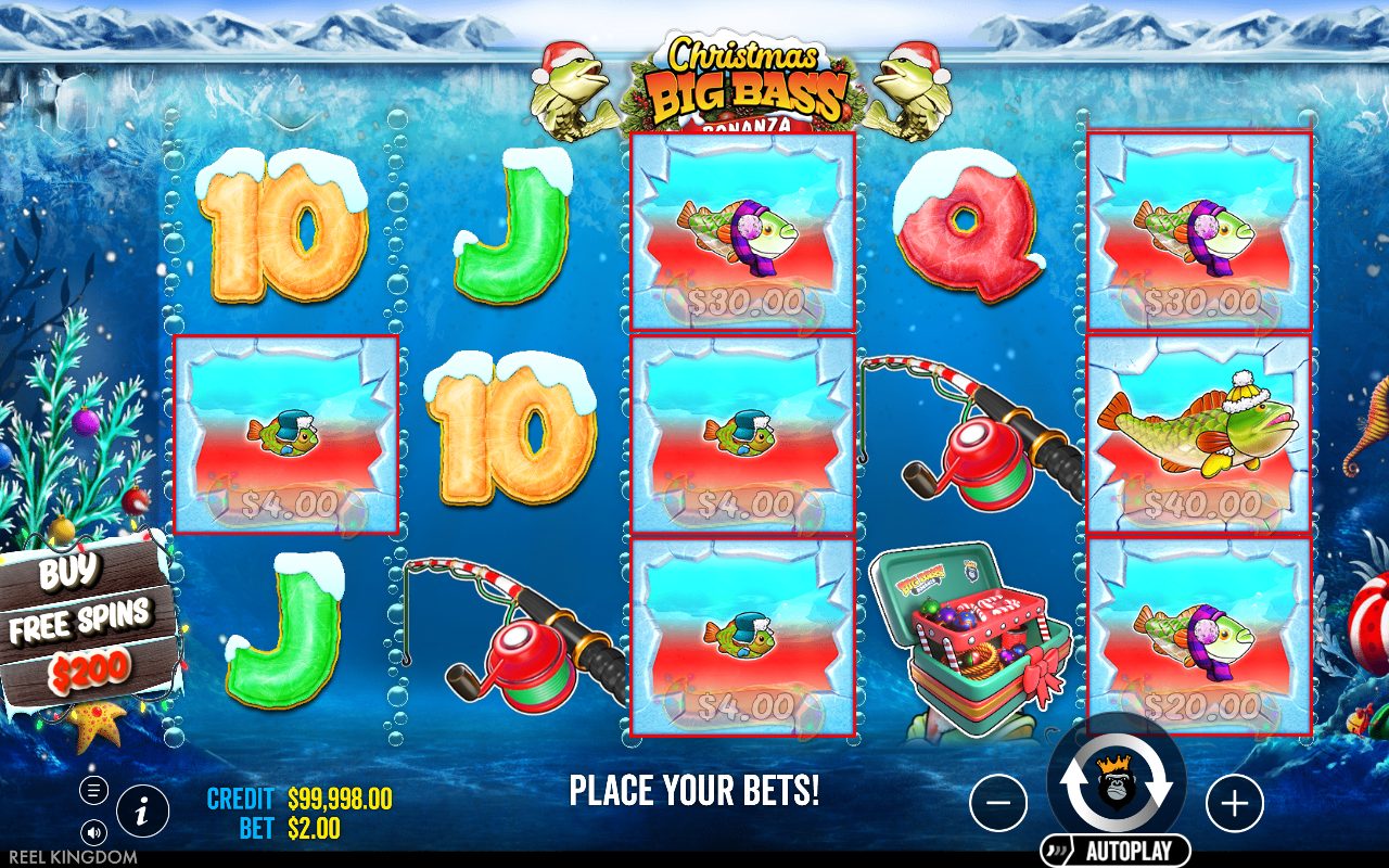 Christmas Big Bass Bonanza base game reels