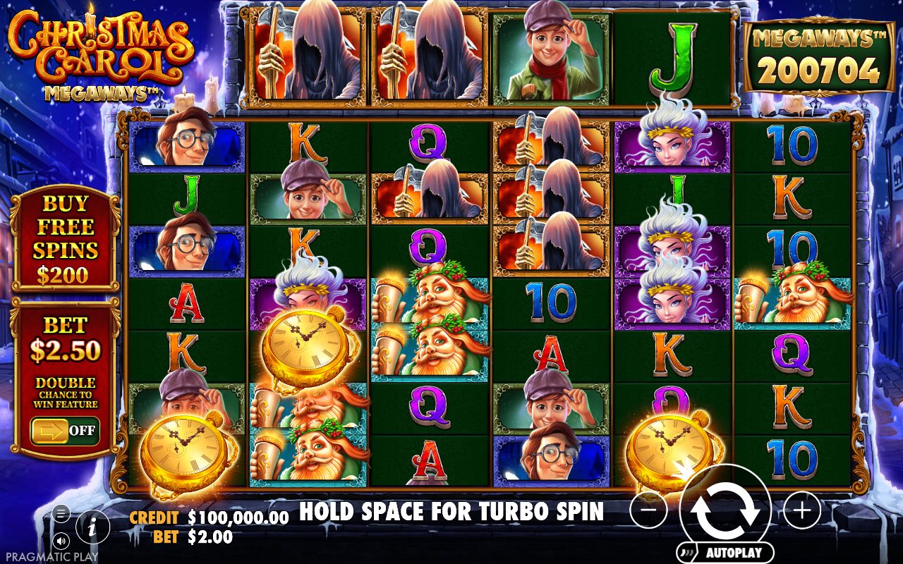 Christmas Carol Megaways base game reels