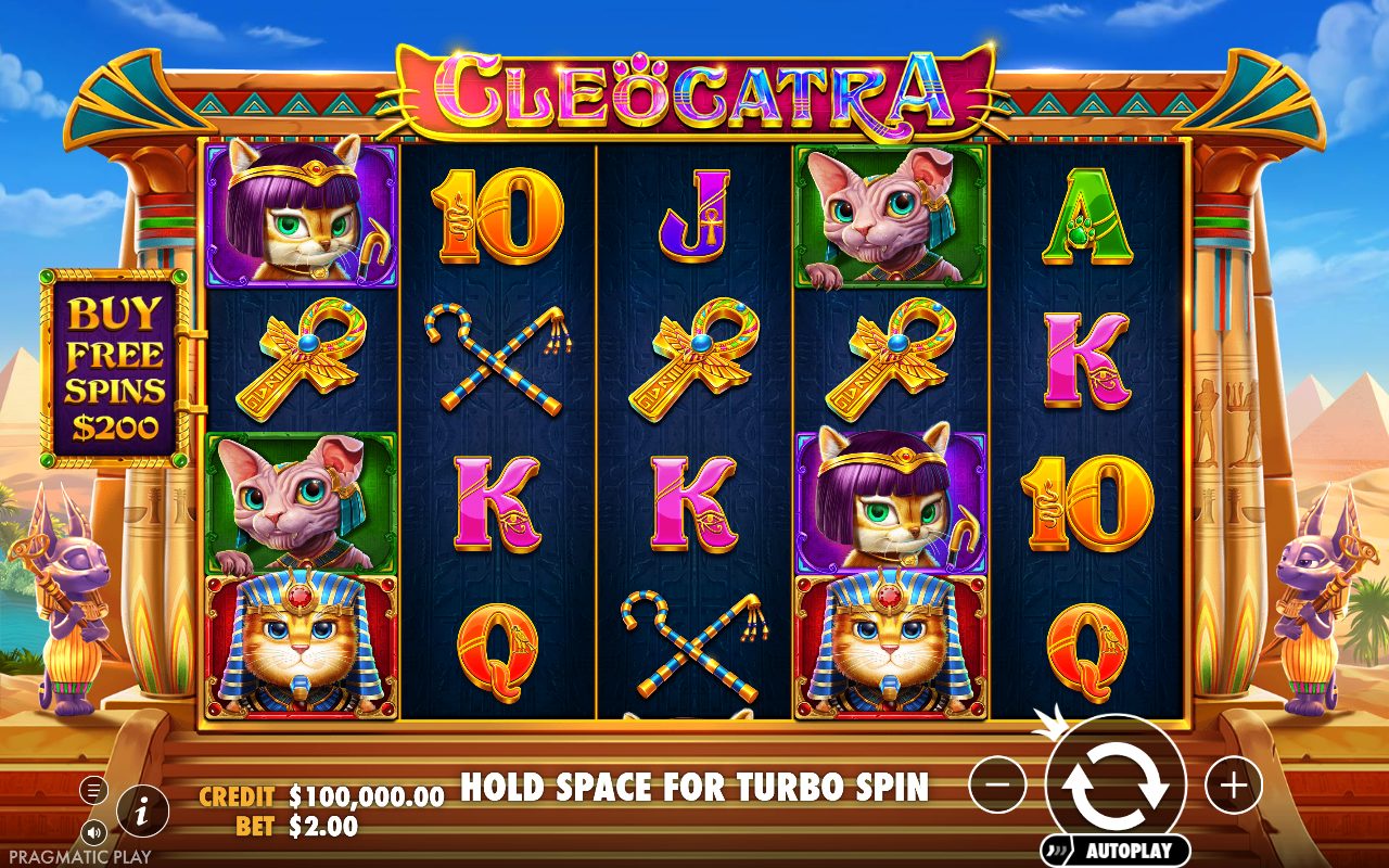 Cleocatra base game reels