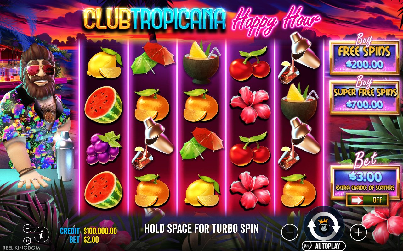 Club Tropicana - Happy Hour base game reels