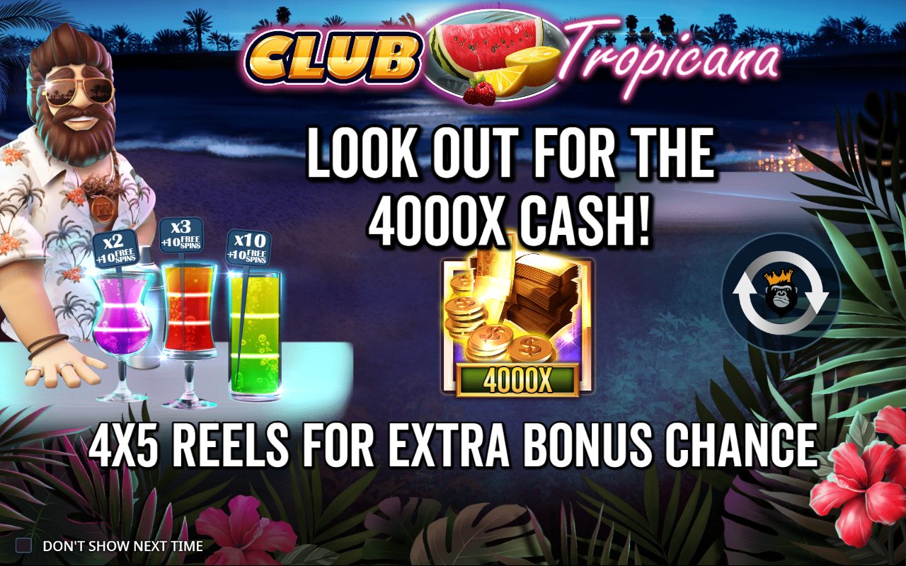 Club Tropicana game lobby / feature intro