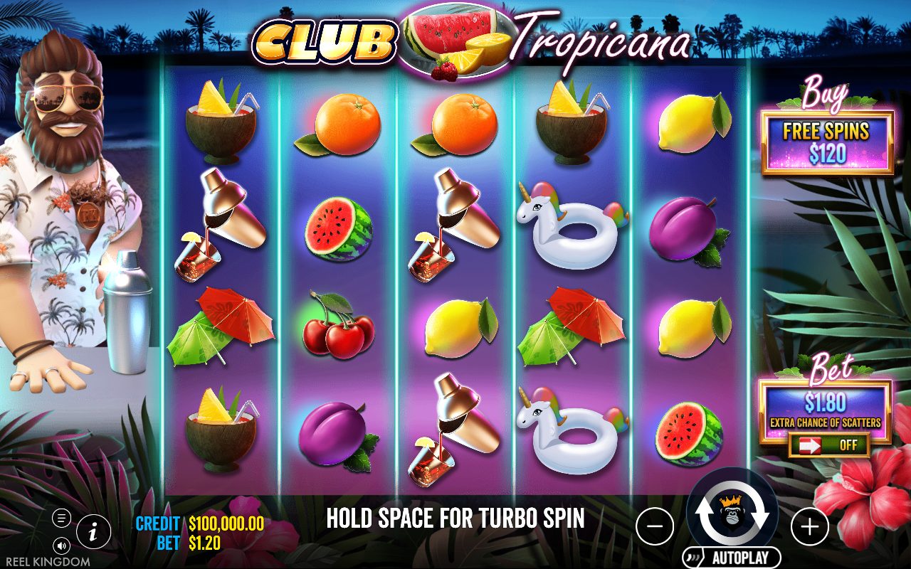 Club Tropicana base game reels