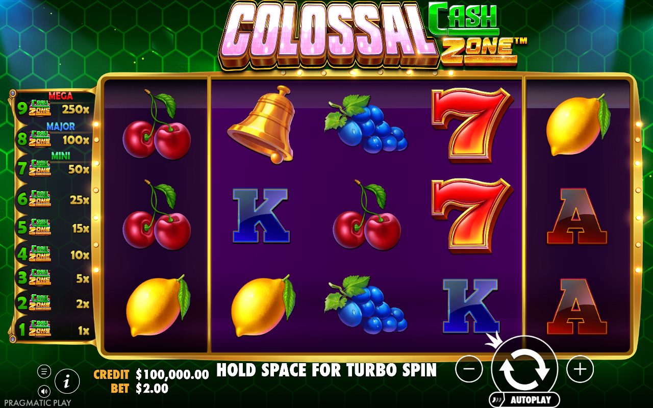 Colossal Cash Zone base game reels