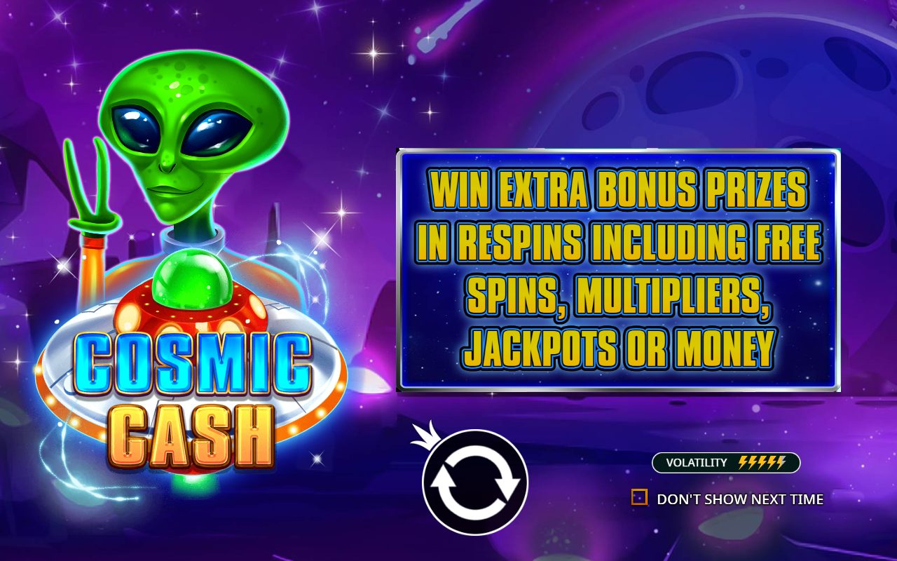 Cosmic Cash game lobby / feature intro