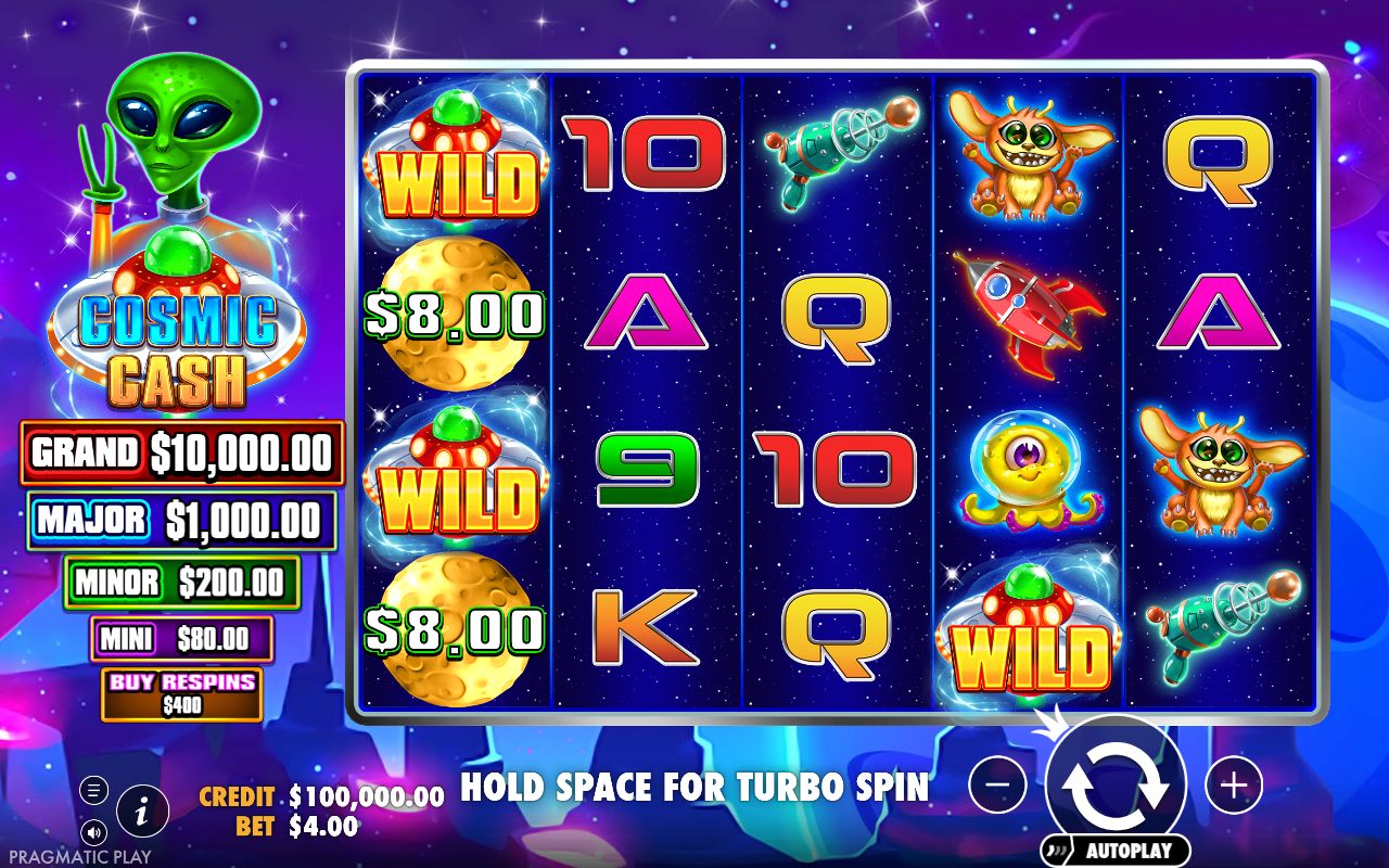 Cosmic Cash base game reels