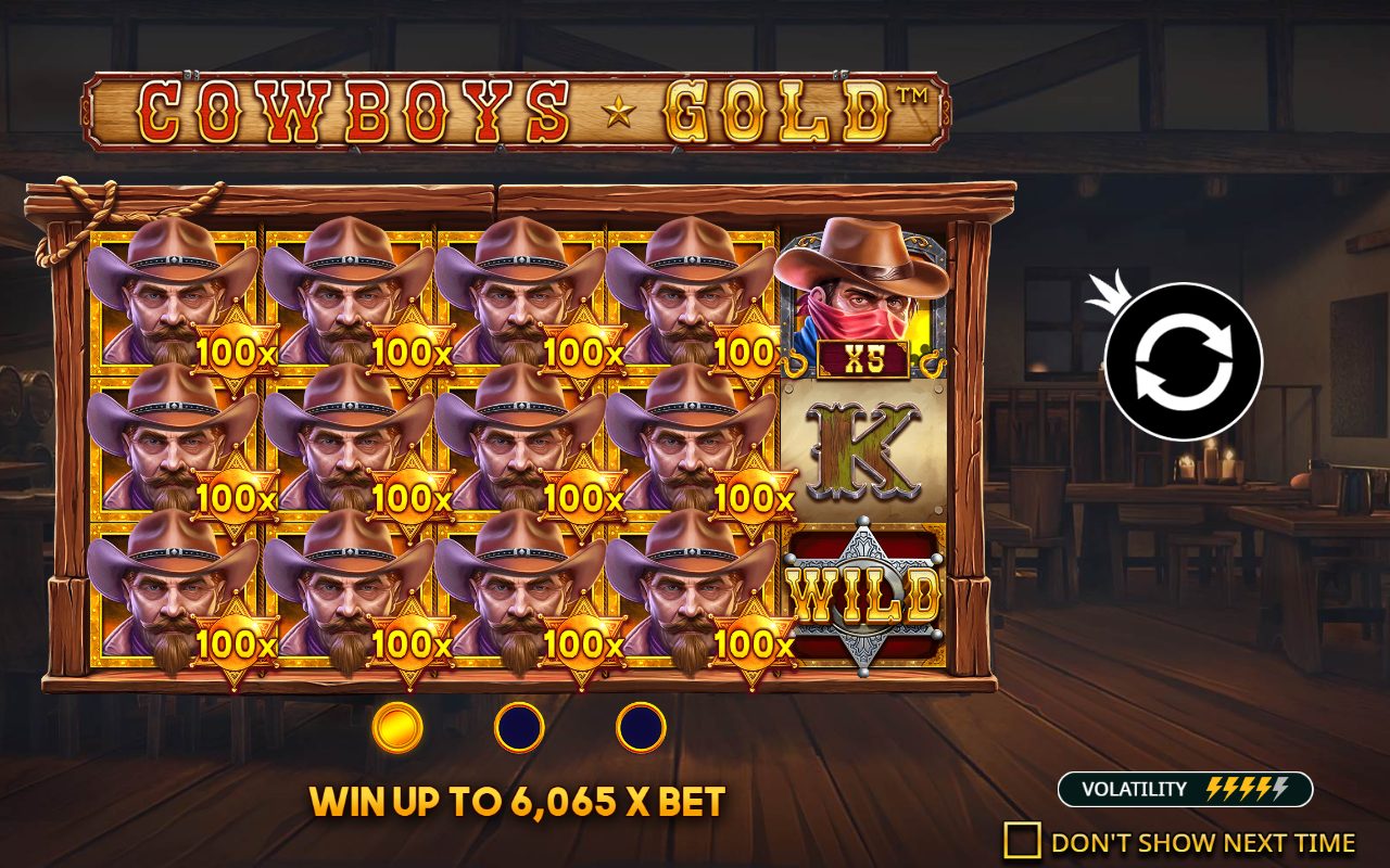 Cowboys Gold base game reels