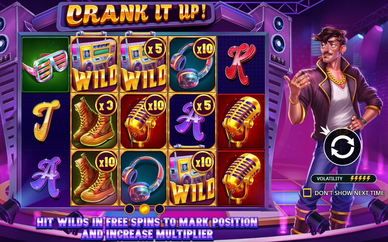 Crank it Up game lobby / feature intro