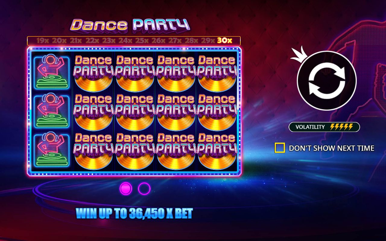 Dance Party game lobby / feature intro