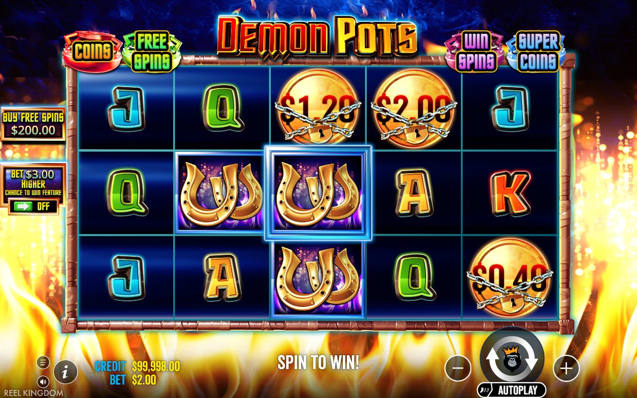 Demon Pots base game reels