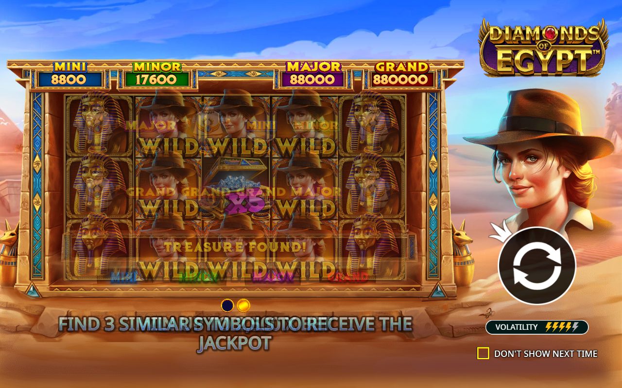 Diamonds of Egypt game lobby / feature intro