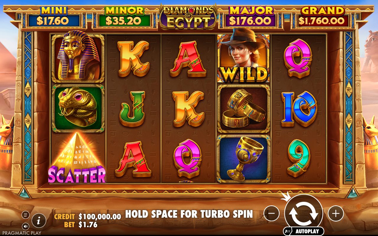 Diamonds of Egypt base game reels