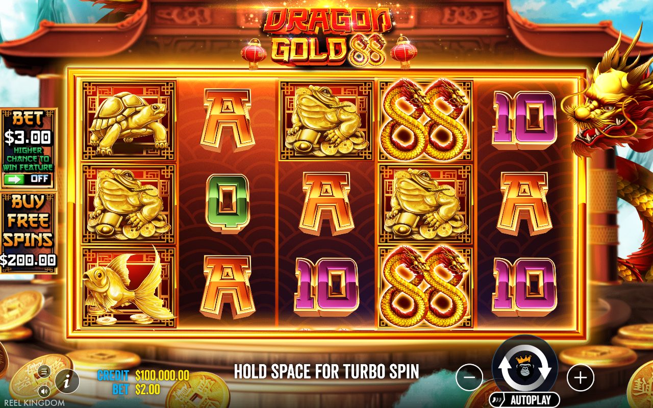 Dragon Gold 88 base game reels