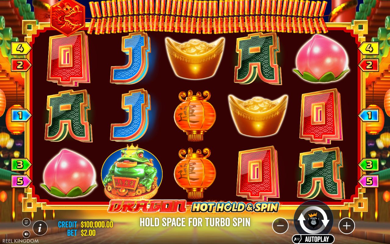 Dragon Hot Hold & Spin base game reels