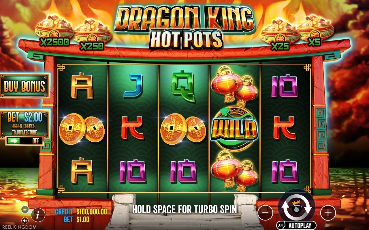 Dragon King Hot Pots base game reels
