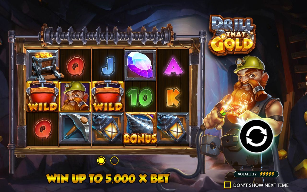Drill that Gold game lobby / feature intro