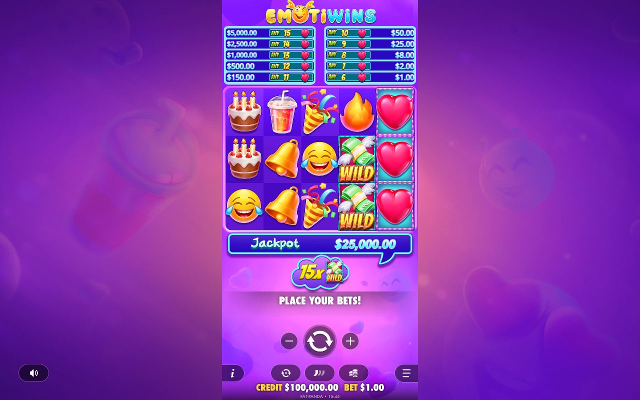 Emotiwins base game reels