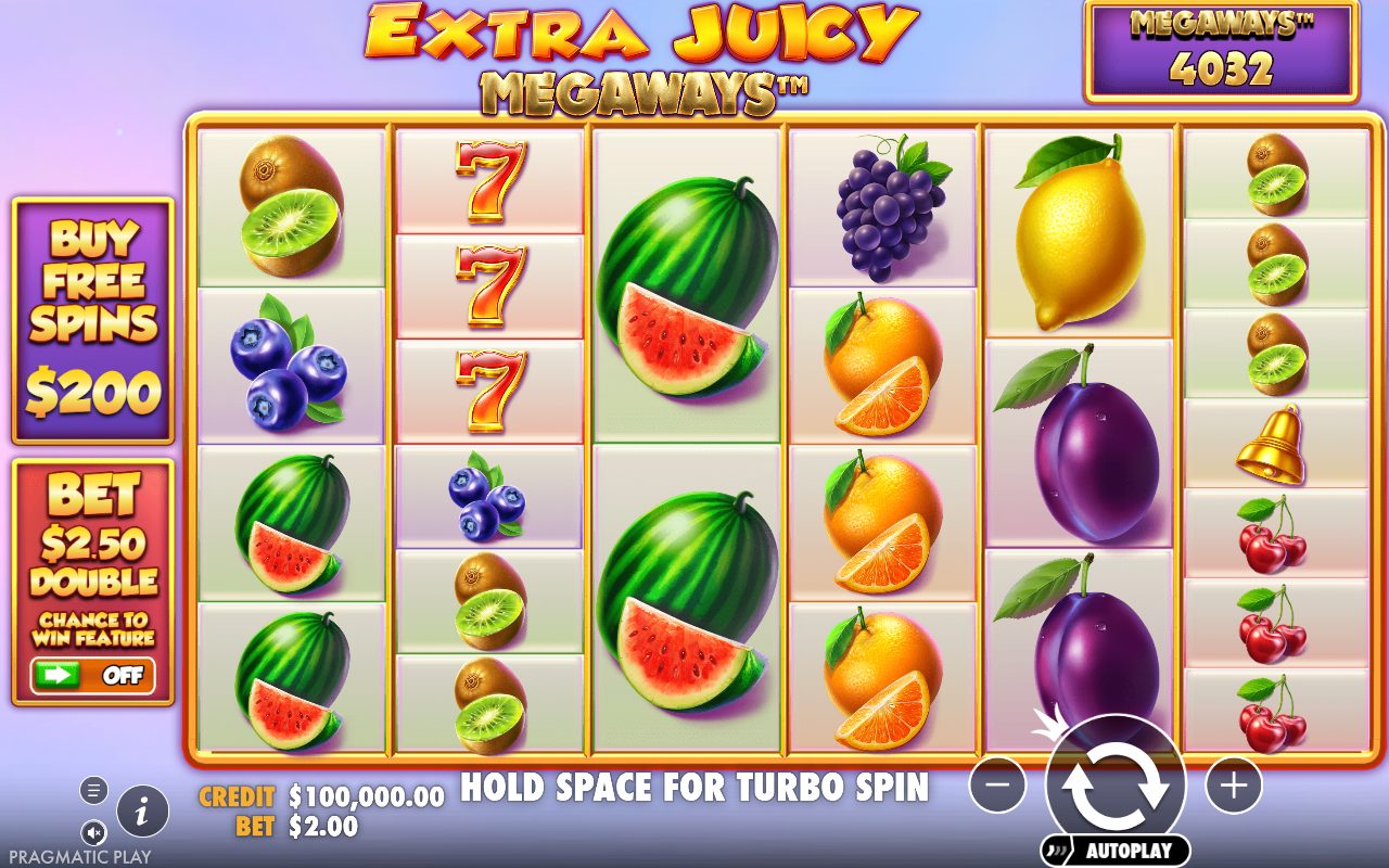 Extra Juicy Megaways base game reels