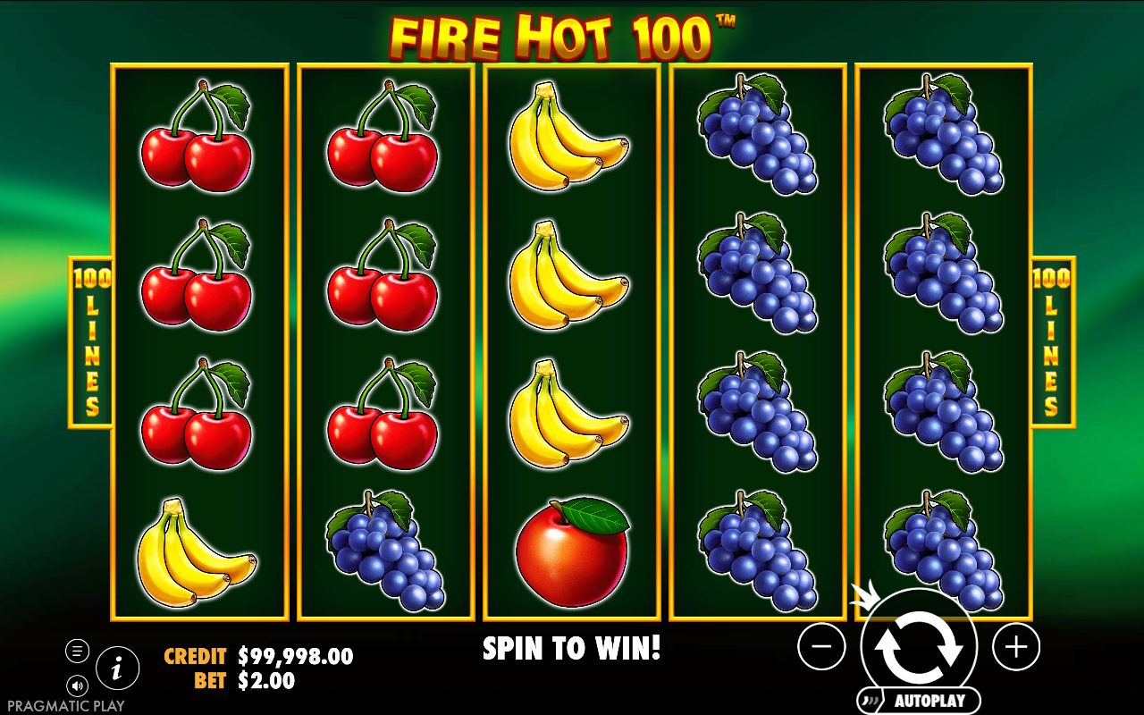 Fire Hot 100 base game reels