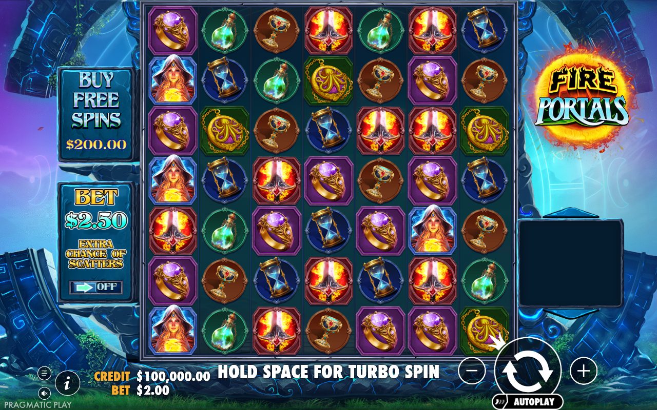 Fire Portals game lobby / feature intro