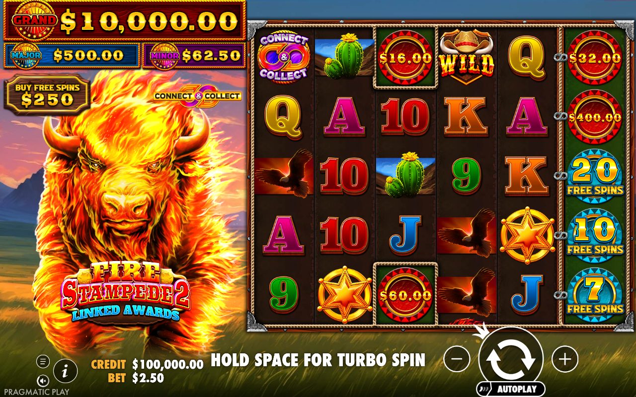 Fire Stampede 2 base game reels
