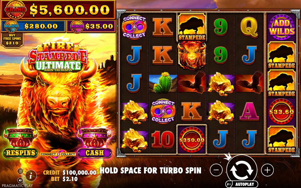 Fire Stampede Ultimate base game reels