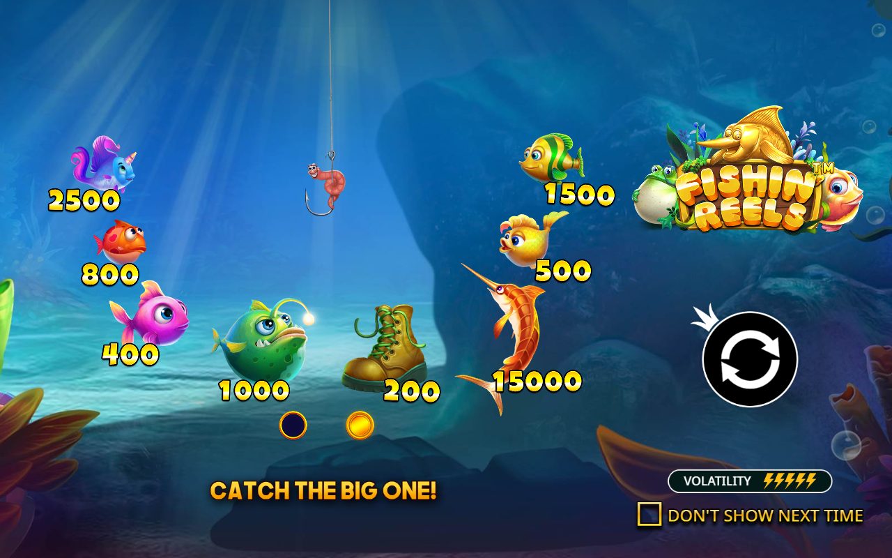 Fishin' Reels game lobby / feature intro