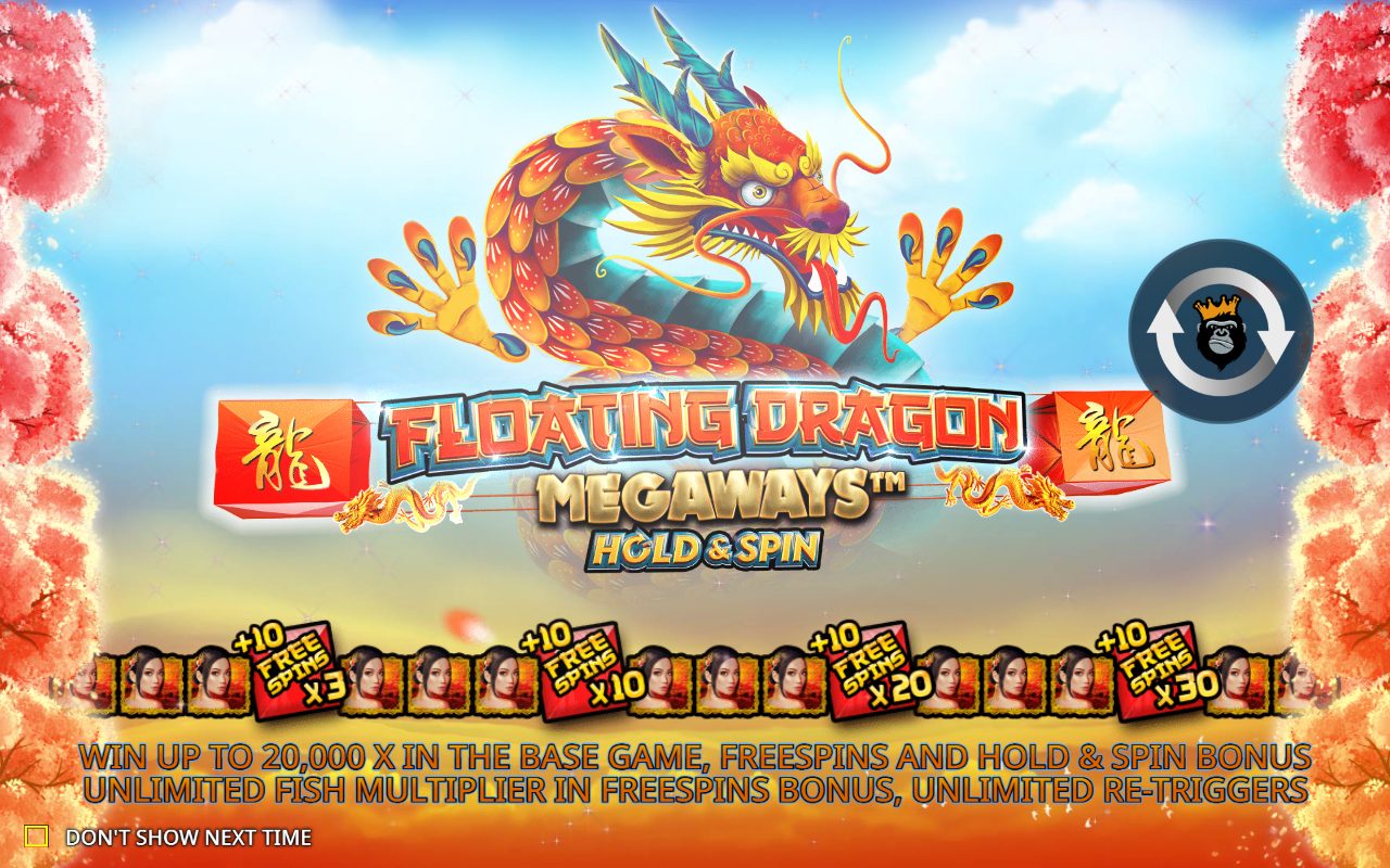 Floating Dragon Megaways base game reels
