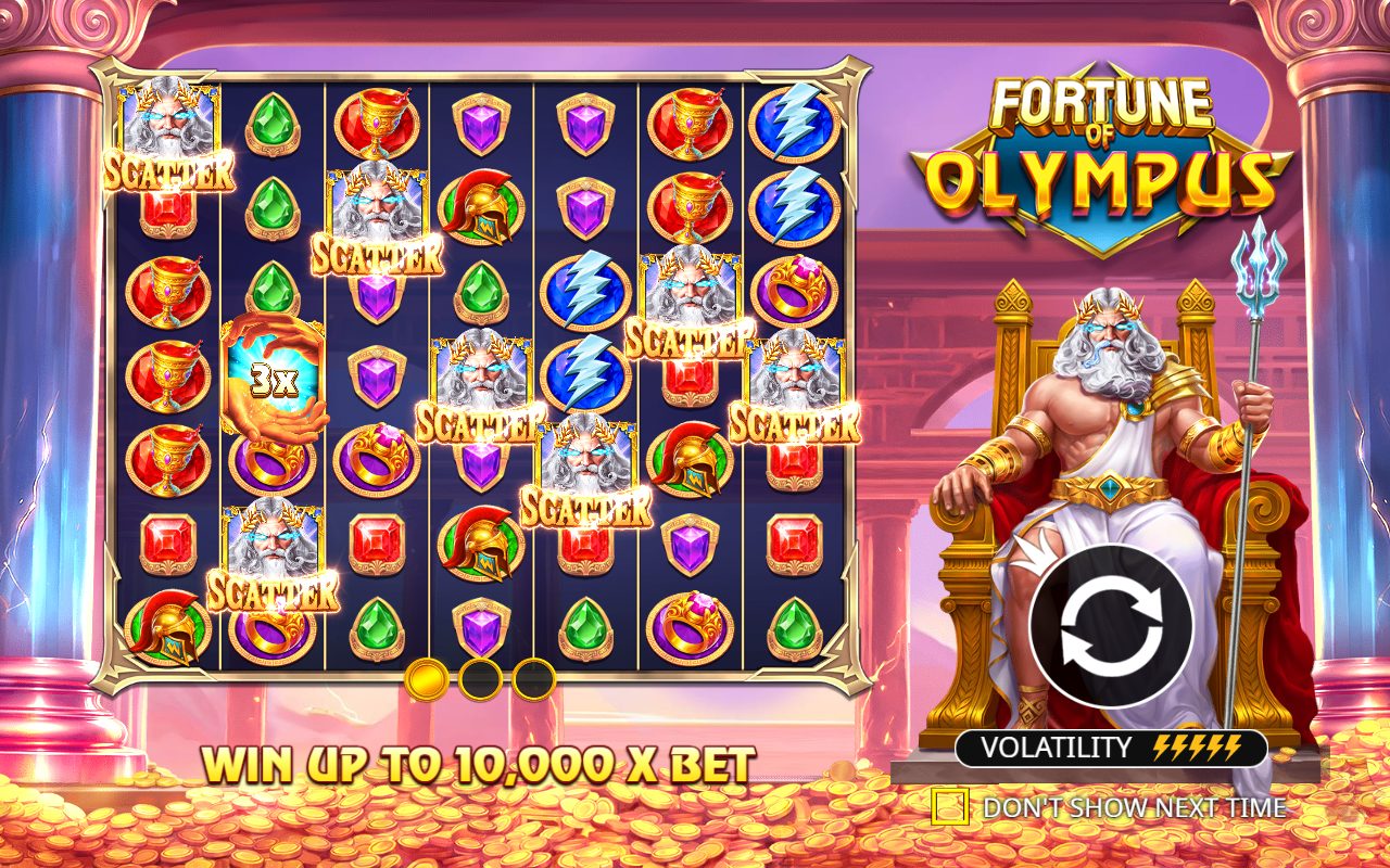 Fortune of Olympus game lobby / feature intro