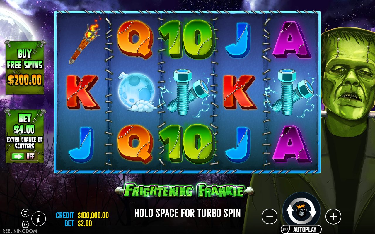 Frightening Frankie base game reels