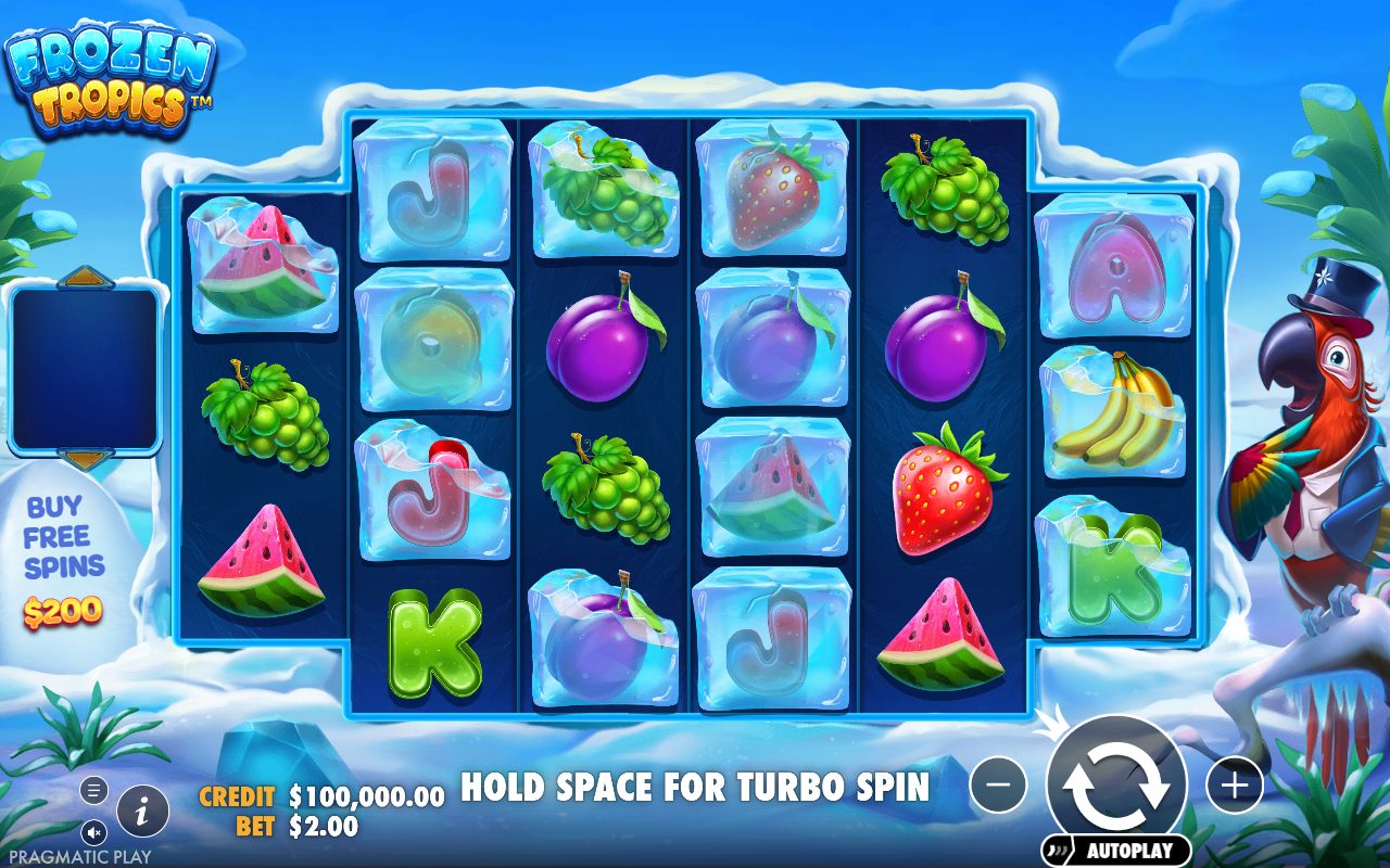 Frozen Tropics game lobby / feature intro