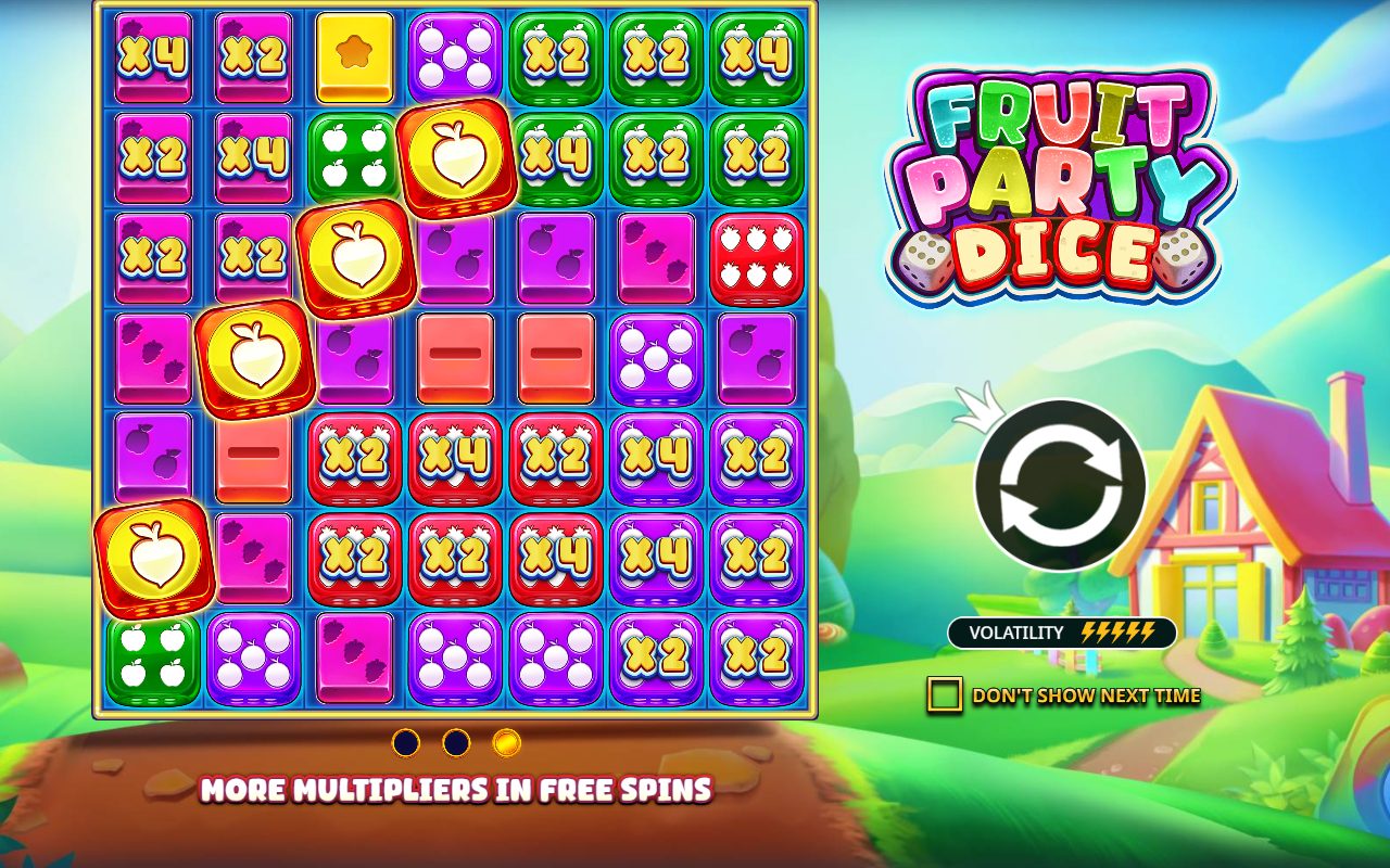 Fruit Party Dice game lobby / feature intro