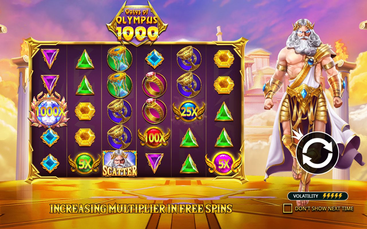 Gates of Olympus 1000 base game reels