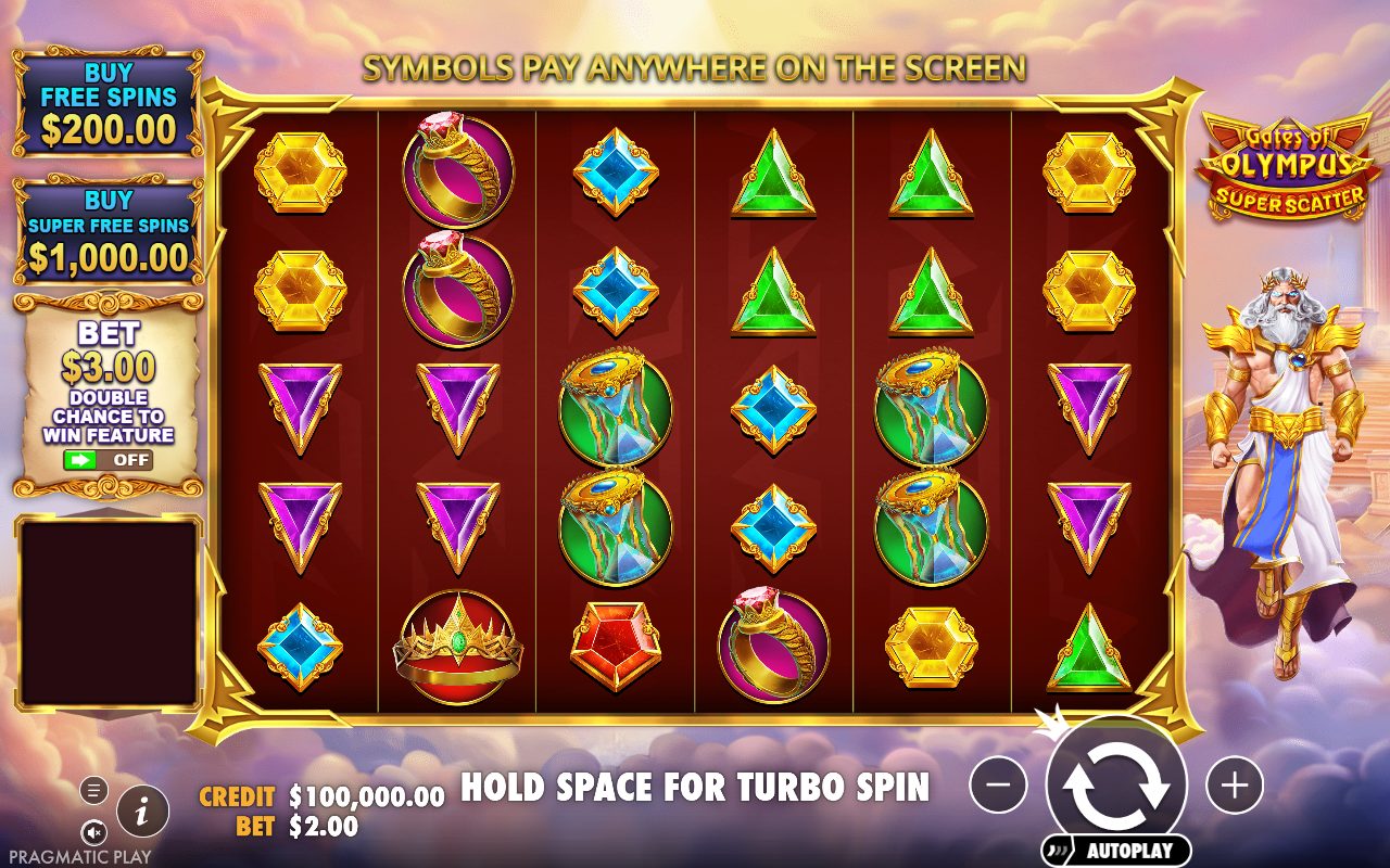 Gates of Olympus Super Scatter base game reels