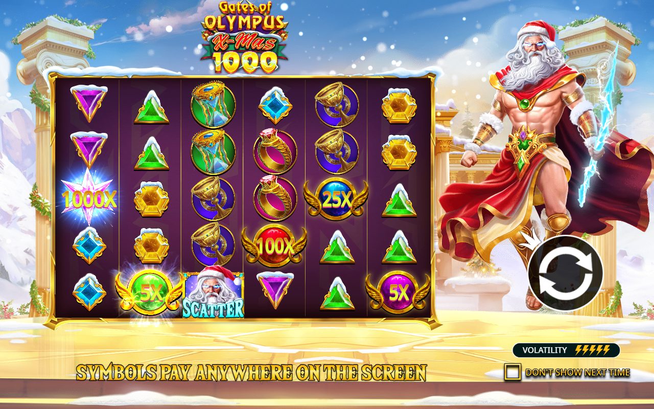 Gates of Olympus Xmas 1000 game lobby / feature intro