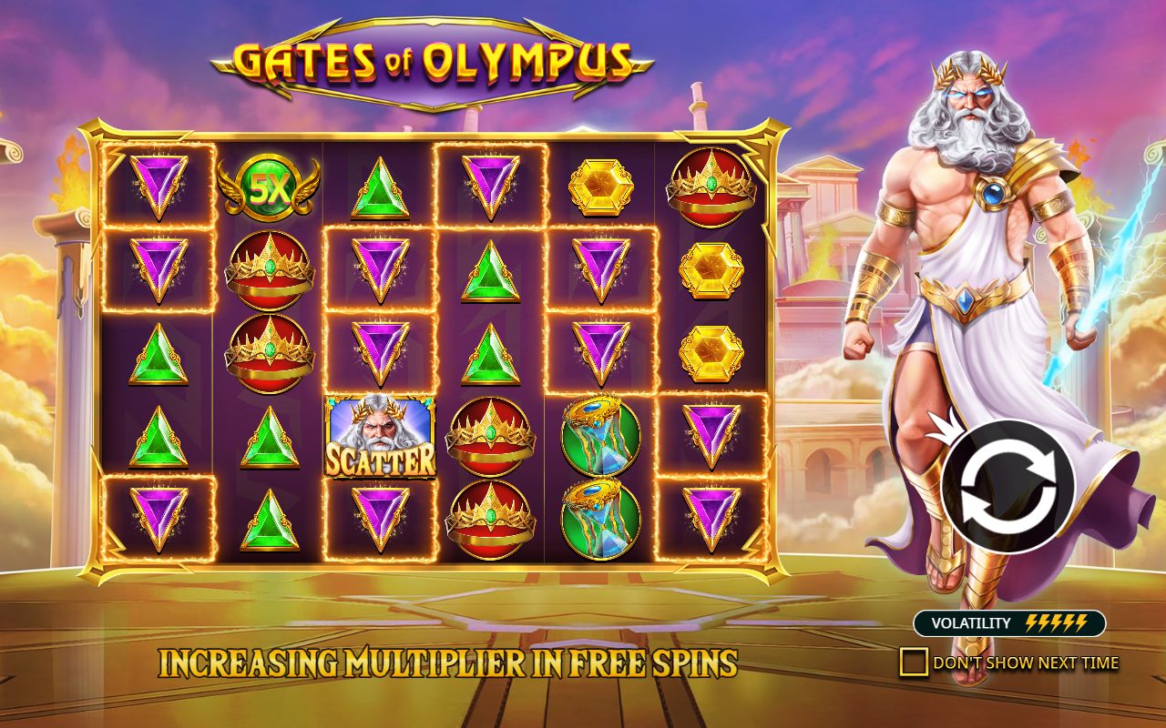 Gates of Olympus game lobby / feature intro
