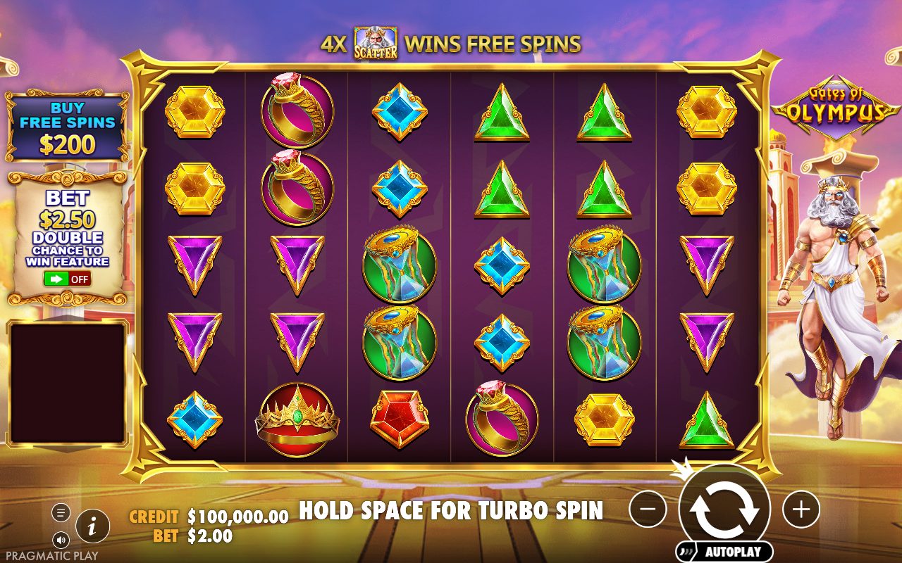 Gates of Olympus base game reels