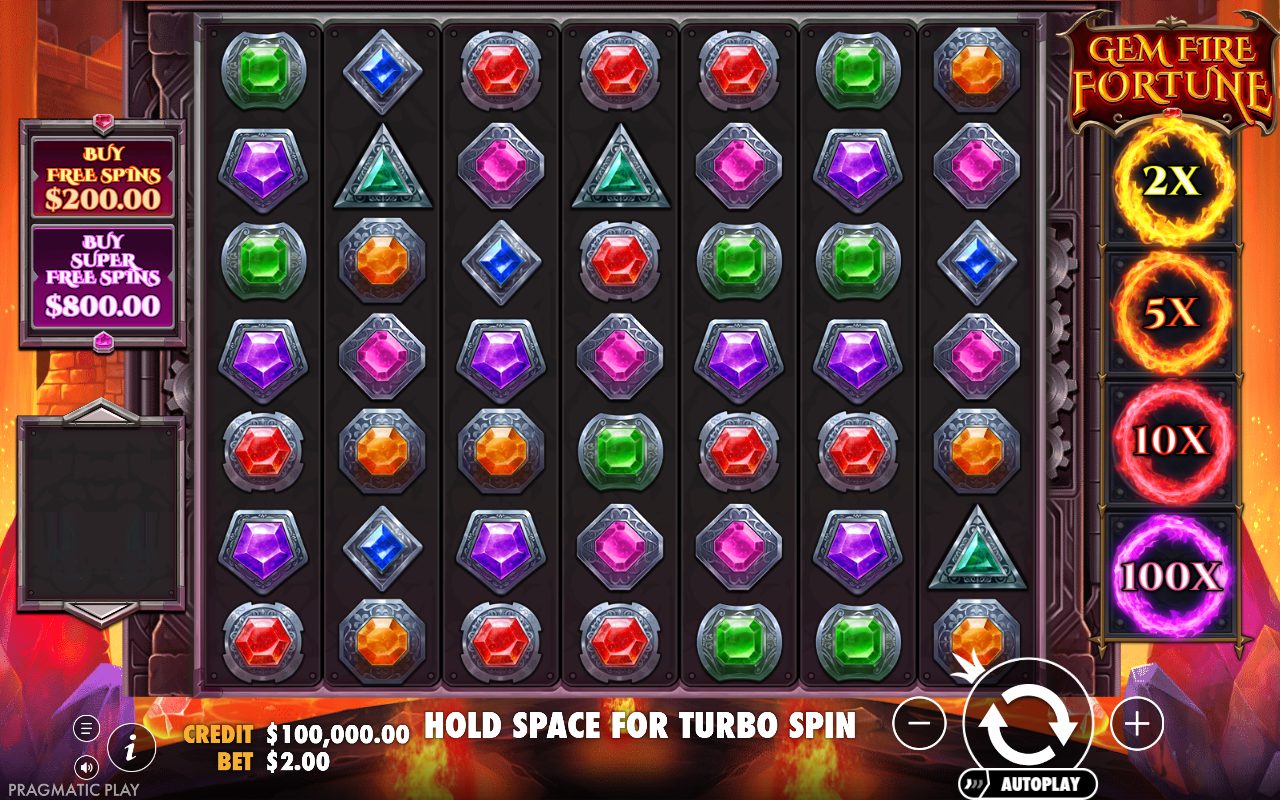 Gem Fire Fortune base game reels