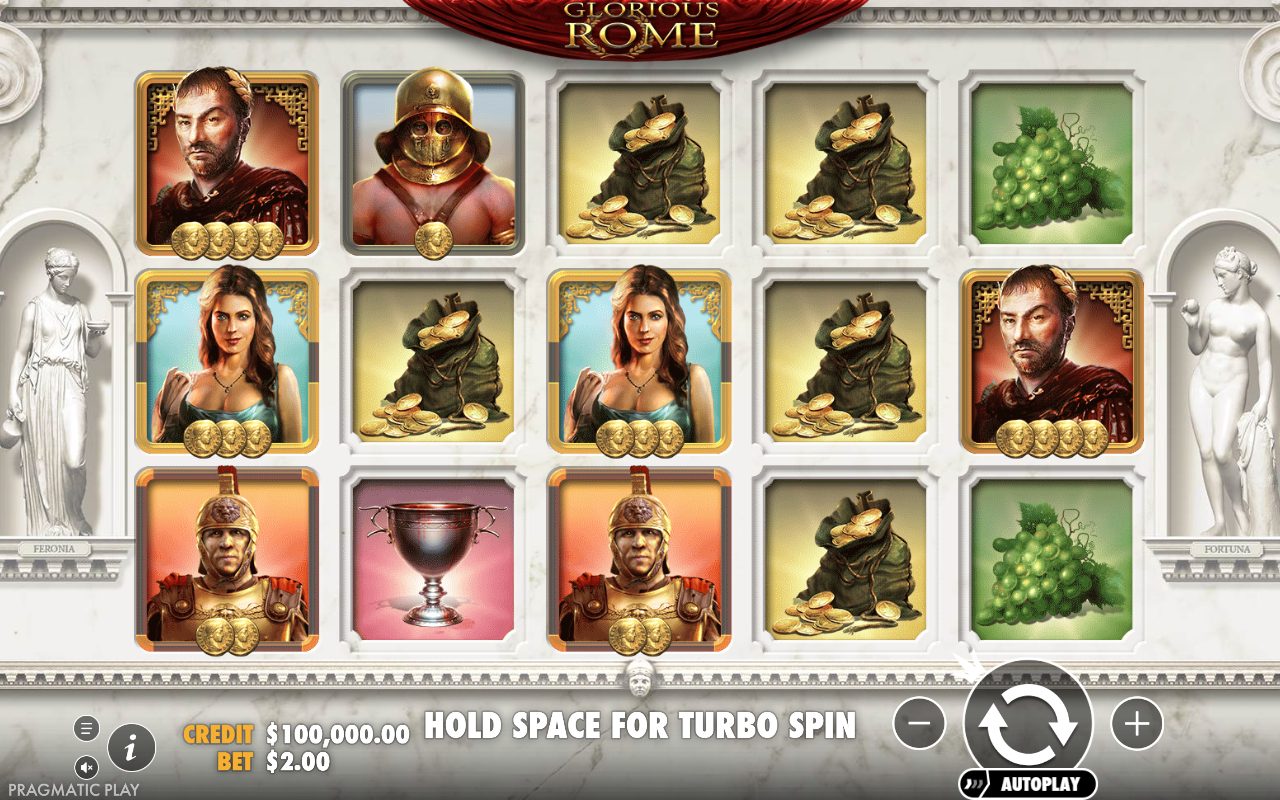 Glorious Rome game lobby / feature intro