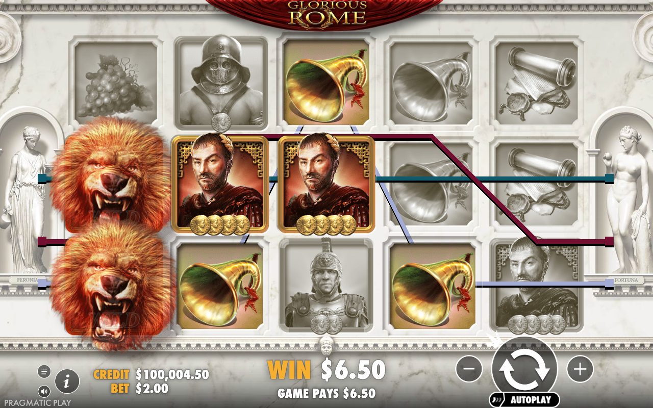 Glorious Rome base game reels
