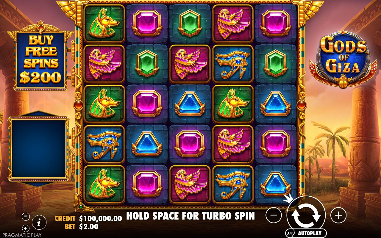 Gods of Giza game lobby / feature intro