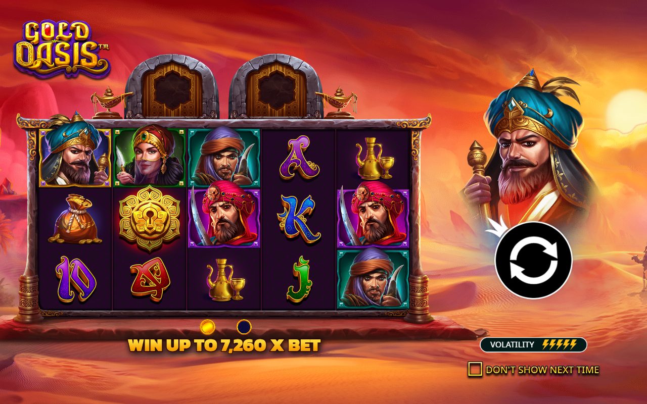 Gold Oasis game lobby / feature intro